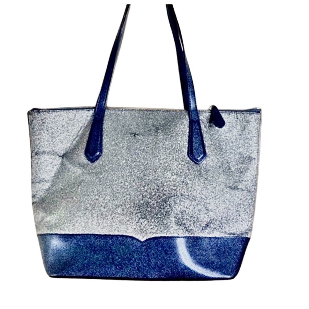 Kate Spade Lola Joely Glitter Tote Large Dusk Navy Shimmery Carryall - Picture 4 of 13